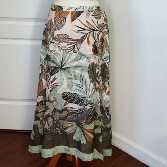 NWT Supernatural by SECRET MISSION Tropical Jungle Sandra Georgette maxi skirt - Picture 5 of 16